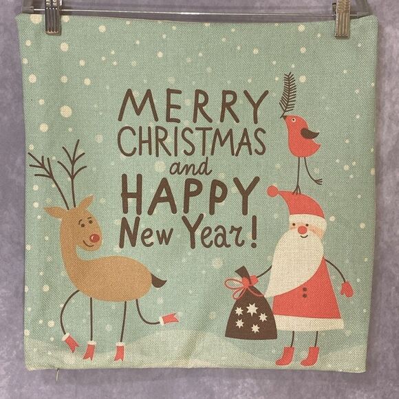 Holiday Christmas New Year Pillow Covers | Bundle of 6 | 18”x18” - Picture 8 of 12